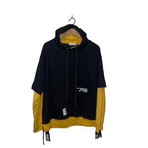 Black Fashion Gurunvani GV Black Yellow Hoodie Outerwear XL X-Large